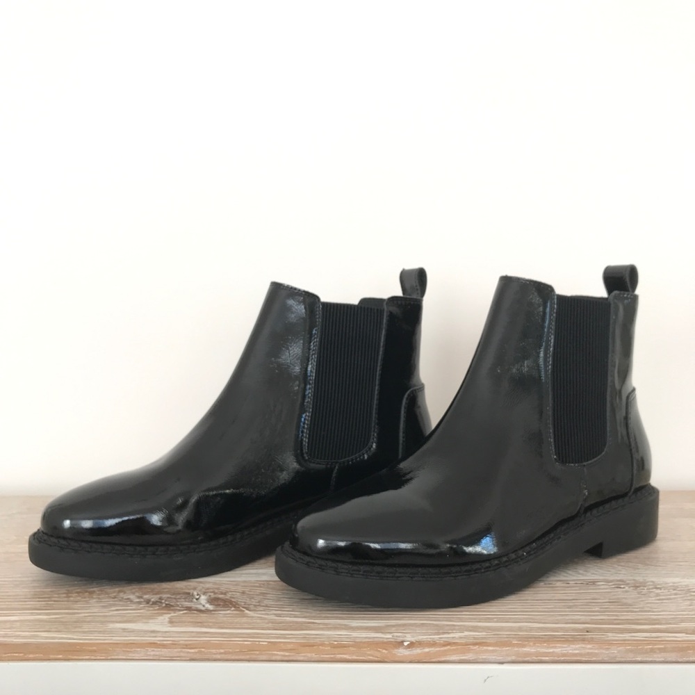 Intentionally Blank Patent Leather Boots